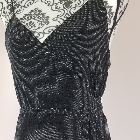 Celestial Black and Silver Wrap Maxi Dress - Lulus - Picture 16 of 16